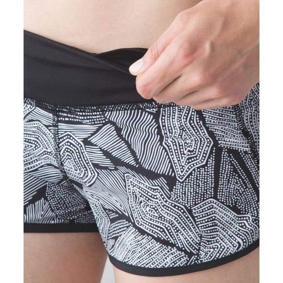 Lululemon Run Speed Short Size 4 Dottie Tribe White Black - Picture 6 of 8